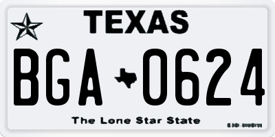 TX license plate BGA0624