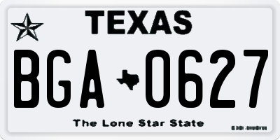 TX license plate BGA0627