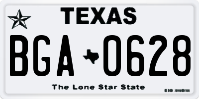 TX license plate BGA0628