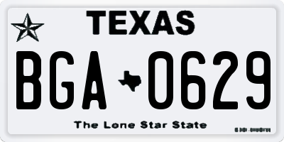 TX license plate BGA0629