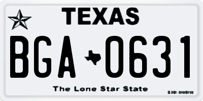 TX license plate BGA0631
