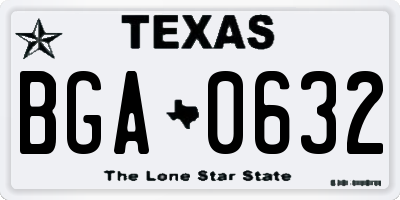 TX license plate BGA0632