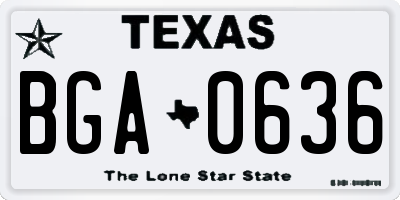 TX license plate BGA0636