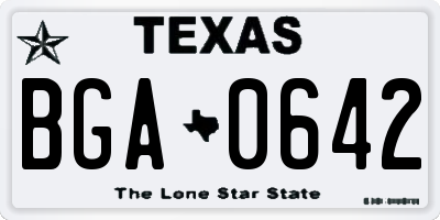 TX license plate BGA0642