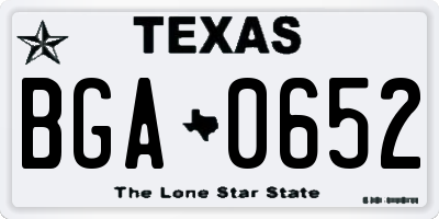 TX license plate BGA0652