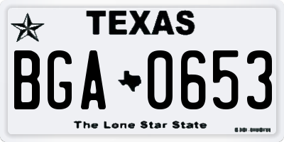 TX license plate BGA0653