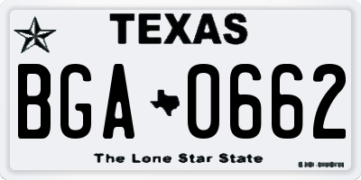 TX license plate BGA0662
