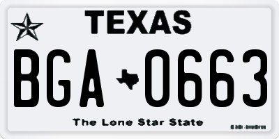 TX license plate BGA0663