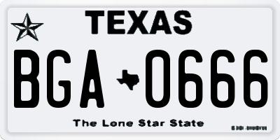 TX license plate BGA0666