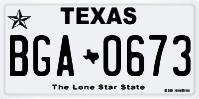 TX license plate BGA0673