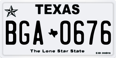 TX license plate BGA0676