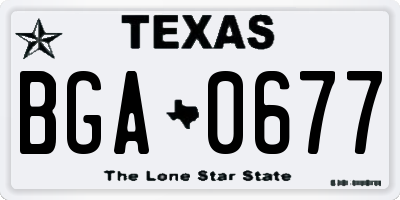TX license plate BGA0677