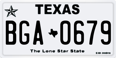 TX license plate BGA0679