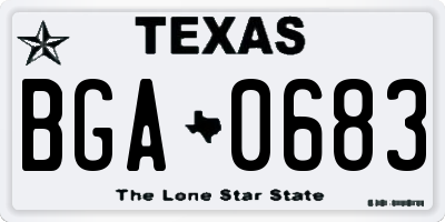 TX license plate BGA0683