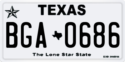 TX license plate BGA0686