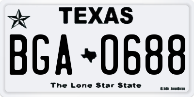 TX license plate BGA0688