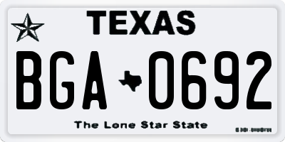 TX license plate BGA0692