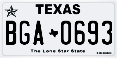 TX license plate BGA0693
