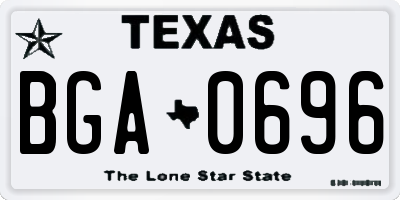 TX license plate BGA0696