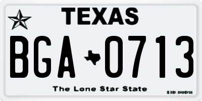 TX license plate BGA0713