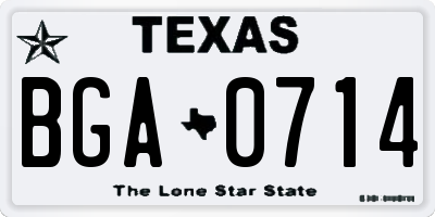 TX license plate BGA0714
