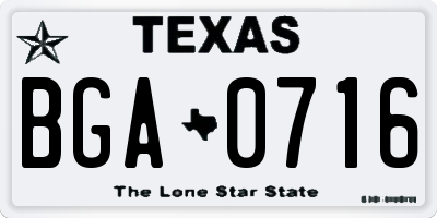 TX license plate BGA0716