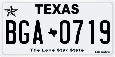 TX license plate BGA0719