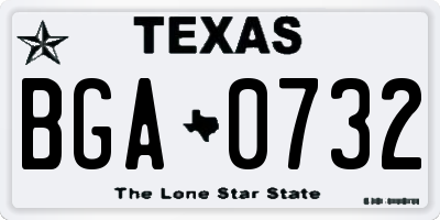 TX license plate BGA0732