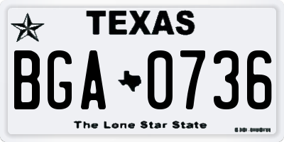 TX license plate BGA0736