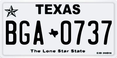 TX license plate BGA0737
