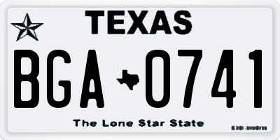 TX license plate BGA0741