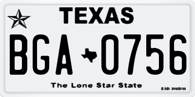 TX license plate BGA0756