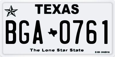 TX license plate BGA0761