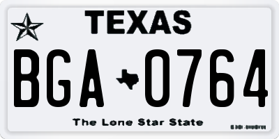TX license plate BGA0764