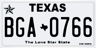 TX license plate BGA0766