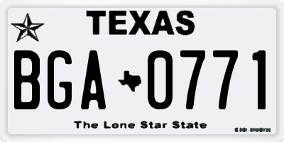 TX license plate BGA0771