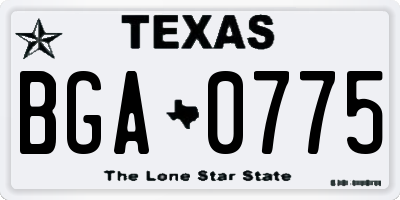 TX license plate BGA0775