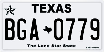 TX license plate BGA0779
