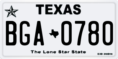 TX license plate BGA0780