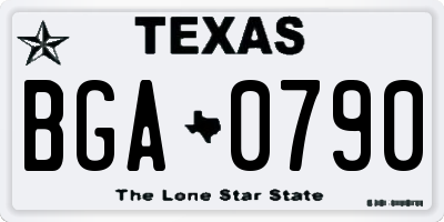 TX license plate BGA0790