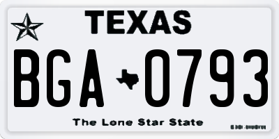 TX license plate BGA0793