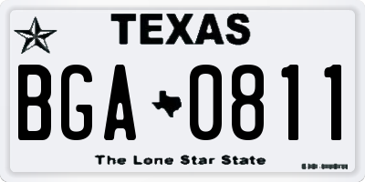 TX license plate BGA0811