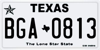 TX license plate BGA0813