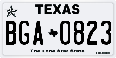 TX license plate BGA0823