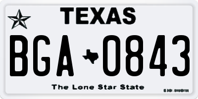 TX license plate BGA0843