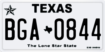 TX license plate BGA0844