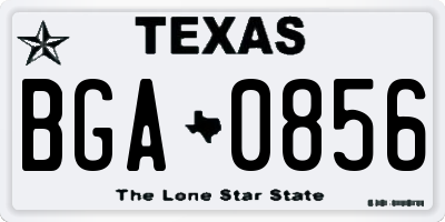 TX license plate BGA0856