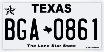 TX license plate BGA0861