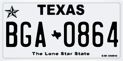 TX license plate BGA0864