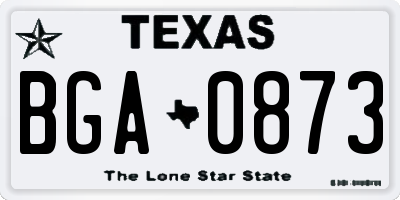 TX license plate BGA0873